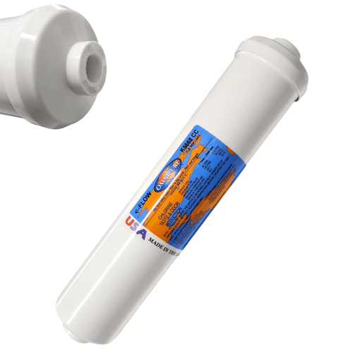 Omnipure K5668-CC 5 Micron Inline Water Fiter KDF/GAC 5M 3/8"FPT KDF+GAC|Chlorine Bacteria Removal|3/8"FPT Omnipure 1 Pack 