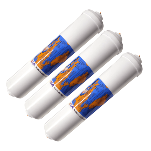 Omnipure K5686-KK Inline Filter With Scale Inhibitor - 3/8" FQC GAC|Phosphate|Chlorine Scale Inhibitor 3/8" QC Omnipure 3 Pack 