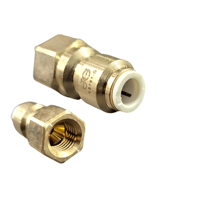 John Guest MI4508F4SLF Female Flare Connector, 1/4" OD x 1/4" Female Flare Brass Female Connectors John Guest 
