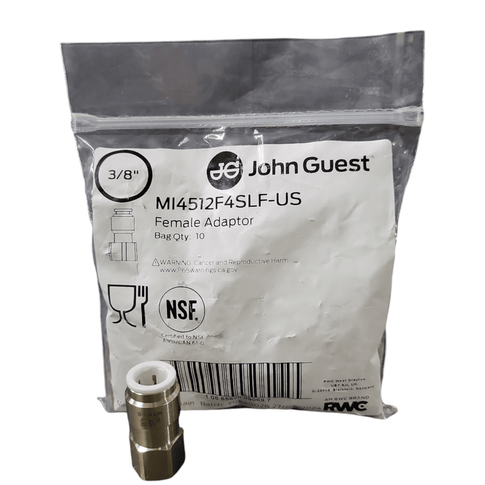 John Guest MI4512F4SLF Female Flare Connector, 3/8" OD x 1/4" Female Flare Brass Female Connectors John Guest 10 Pack 