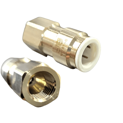 John Guest MI4512F4SLF Female Flare Connector, 3/8" OD x 1/4" Female Flare Brass Female Connectors John Guest 1 Pack