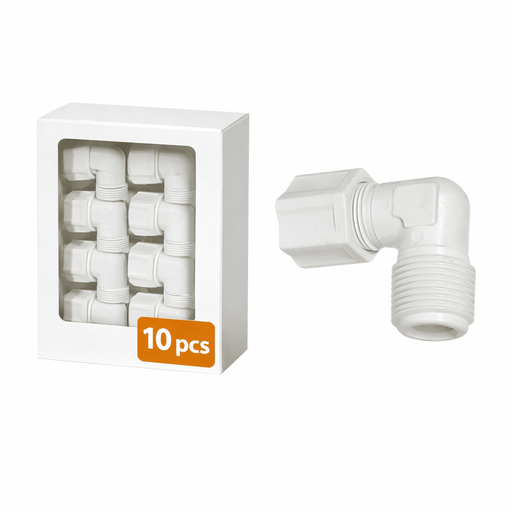 Jaco 40-4-2-N-O - Nylon Male Elbow 1/4" OD Tube x 1/8" MPT (4042NO) Nylon Male Elbow Connector Jaco 10-Pack 
