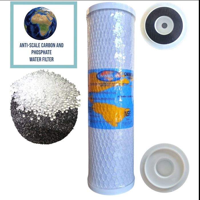Omnipure OMB934-10M-P 9-3/4 Coconut Shell Carbon Block 10mic Filter w/ Phosphate Omnipure Carbon Filters Omnipure 