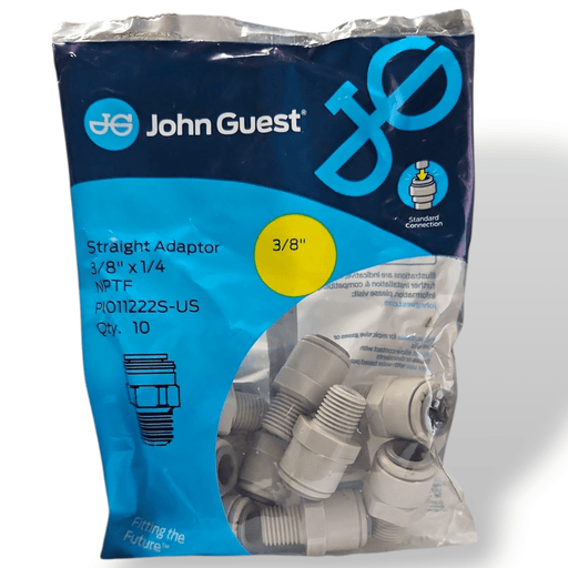 John Guest PI011222S Male Connector - 3/8 QC x 1/4 NPT MALE Grey Acetal JOHN GUEST 10-Pack 