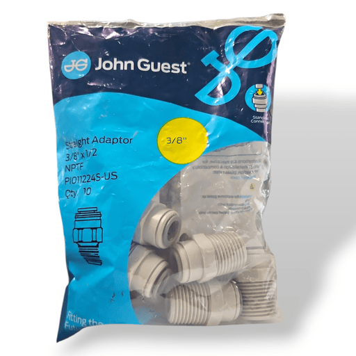 John Guest PI011224S Male Connector - 3/8 x 1/2 NPTF MALE Grey Acetal JOHN GUEST 10-Pack 