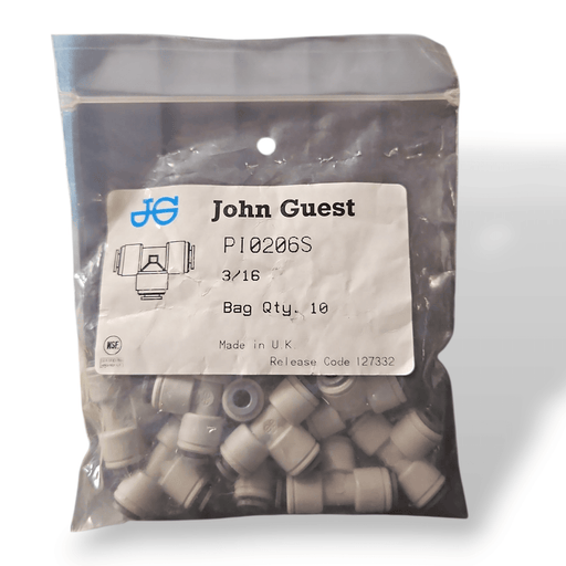John Guest PI0206S Union Tee - 3/16" UNION TEE Grey Acetal JOHN GUEST 10-Pack 