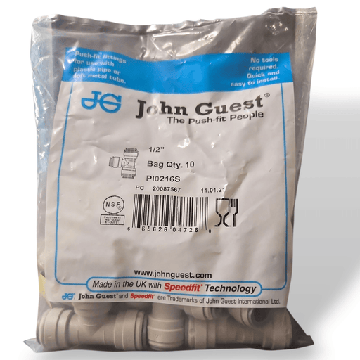 John Guest PI0216S Union Tee - 1/2 UNION TEE Grey Acetal JOHN GUEST 