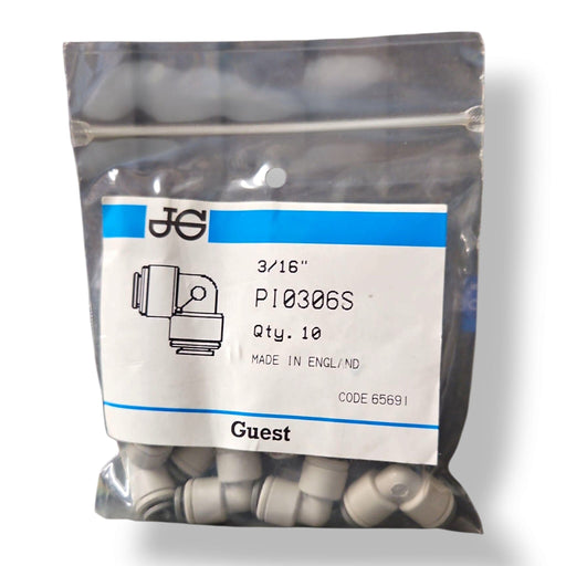 John Guest PI0306S Union Elbow - 3/16" UNION ELBOW Grey Acetal JOHN GUEST 10 pack 