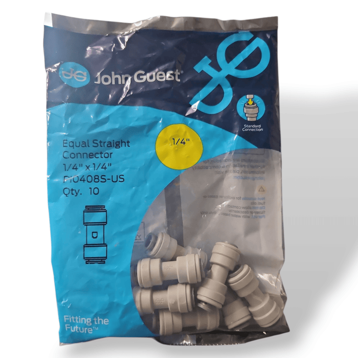 John Guest PI0408S Union Connector - 1/4 UNION CONNECTOR Grey Acetal JOHN GUEST 10-Pack 