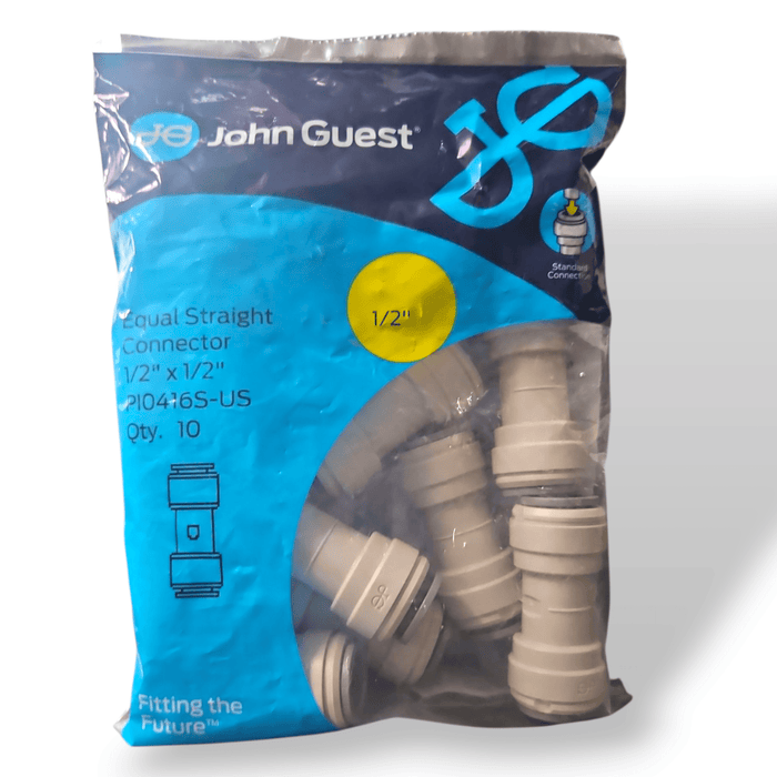 John Guest PI0416S Union Connector - 1/2 UNION CONNECTOR Grey Acetal JOHN GUEST 10 Pack 