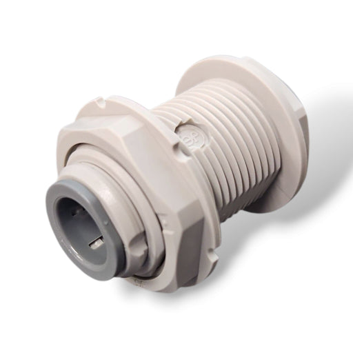 John Guest PI1216S Bulkhead Union - 1/2 x 1/2 BULKHEAD UNION Grey Acetal JOHN GUEST 1-PC 