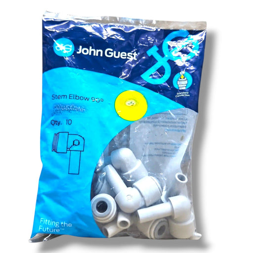 John Guest PI220808S Stem Elbow Connector - 1/4" Stem x 1/4" PLUG IN STEM ELBOW Grey Acetal JOHN GUEST 10-Pack 