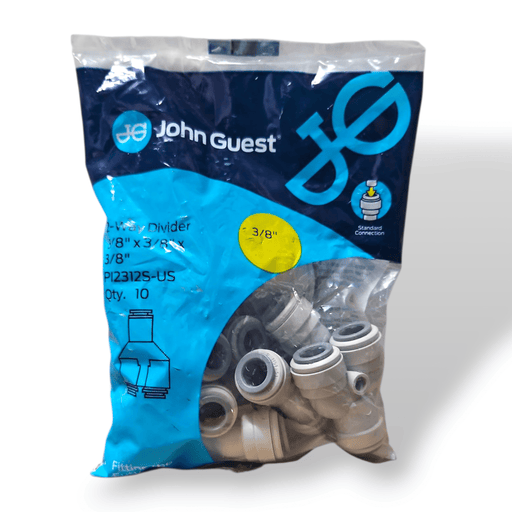 John Guest PI2312S Two Way Divider - 3/8 TWO-WAY DIVIDER Gray Acetal JOHN GUEST 10 pack