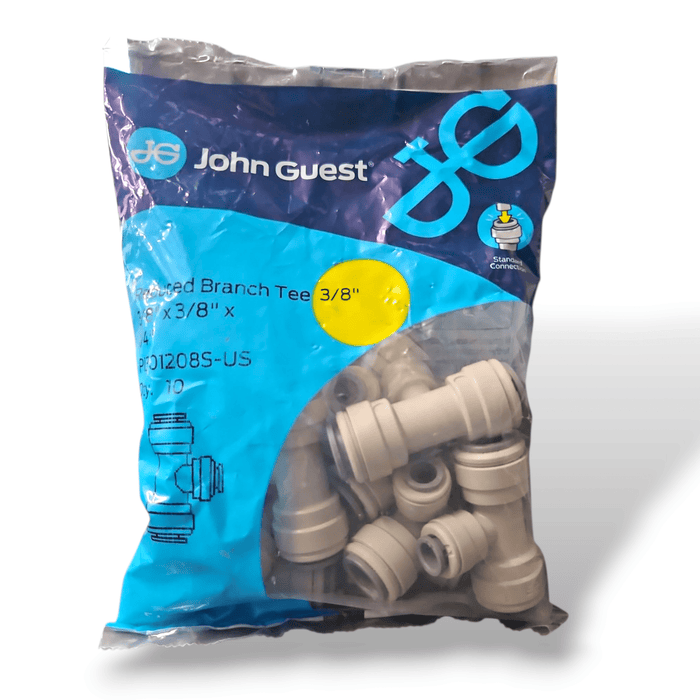 John Guest PI301208S Reducing Tee - 3/8 x 3/8 x 1/4 REDUCING TEE Grey Acetal JOHN GUEST 10-Pack 