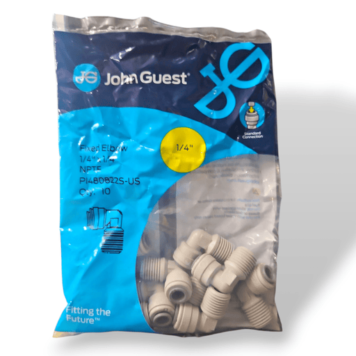 John Guest PI480822S Fixed Elbow NPTF - 1/4 x 1/4 NPTF FIXED ELBOW Grey Acetal JOHN GUEST 10-Pack 