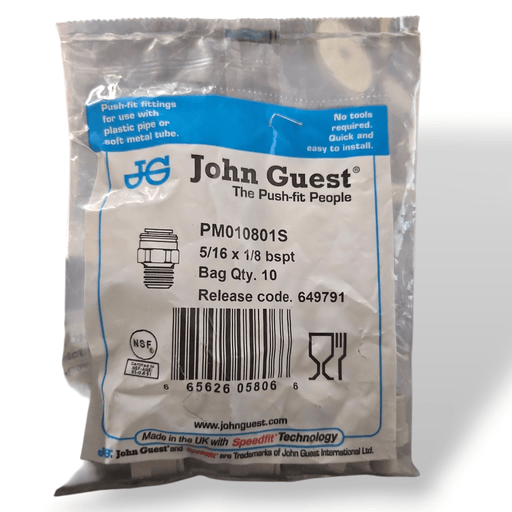 John Guest PM010801S Male Connector - 5/16" x 1/8" BSPT MALE Grey Acetal JOHN GUEST 