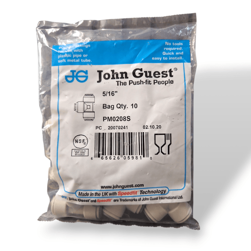 John Guest PM0208S Union Tee - 5/16" UNION TEE Grey Acetal JOHN GUEST 10-Pack 