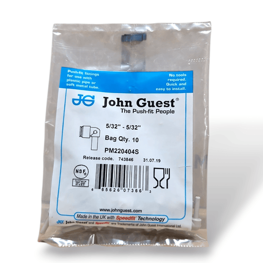 John Guest PM220404S Stem Elbow Connector - 5/32" Stem x 5/32"Tube PLUG IN STEM ELBOW Grey Acetal JOHN GUEST 10-Pack 
