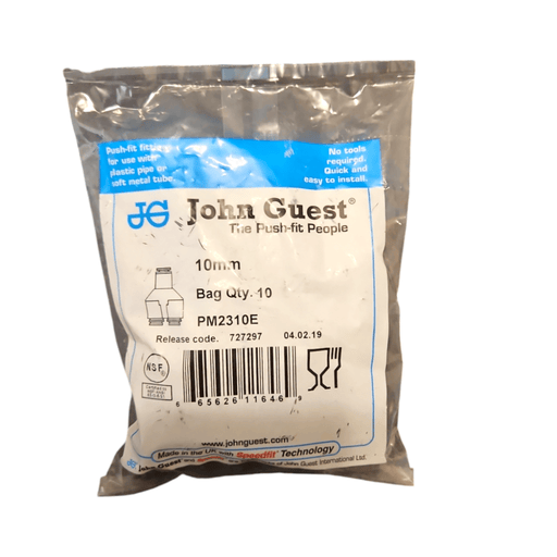 John Guest PM2310E Two Way Divider Black 10MM Metric Two Way Divider Black Acetal JOHN GUEST 10 Pack 