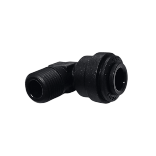 John Guest Fixed Elbow PP480821E Black Polypropylene 1/4"x 1/8" NPTF Fixed Elbow Adaptor Black Polypropylene JOHN GUEST 1 Pack