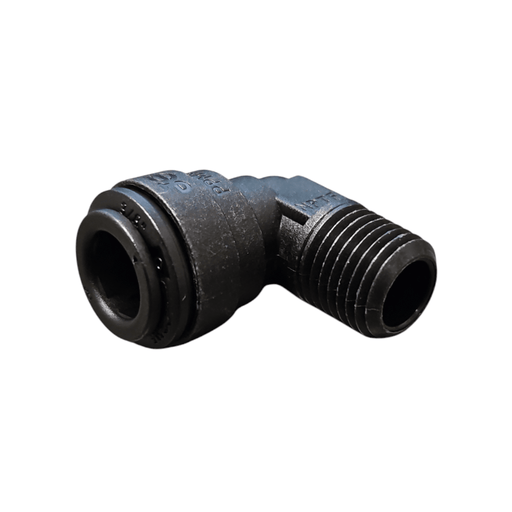 John Guest PP481222E Fixed Elbow Black Polypropylene - 1/4 x 3/8 NPTF Fixed Elbow Adaptor Black Polypropylene JOHN GUEST 1 Pack
