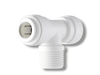 John Guest PP641223W Fixed Tee Adapter Polypro - 3/8" x 3/8" x 3/8" NPTF Thread Tee John Guest 1 Pack 