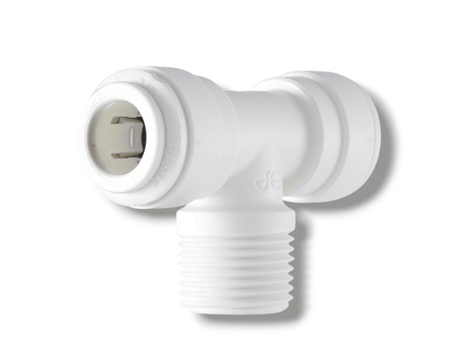 John Guest PP641223W Fixed Tee Adapter Polypro - 3/8" x 3/8" x 3/8" NPTF Thread Tee John Guest 1 Pack 