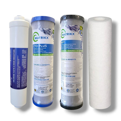 Filter Set for (PURE+50 ) Water Filter replacement for Pure Direct USA System -No Membrane Custom Filter Kit PURE+50ALKA Pure Direct USA 