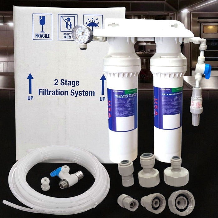 2-Stage Ice Maker Water Filtration Kit – Sediment, Carbon & Phosphate Scale Inhibitor Ice Maker Water Filtration Kits Pure Direct USA 
