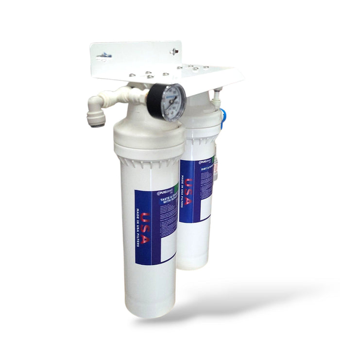 2-Stage Ice Maker Water Filtration Kit – Sediment, Carbon & Phosphate Scale Inhibitor Ice Maker Water Filtration Kits Pure Direct USA 