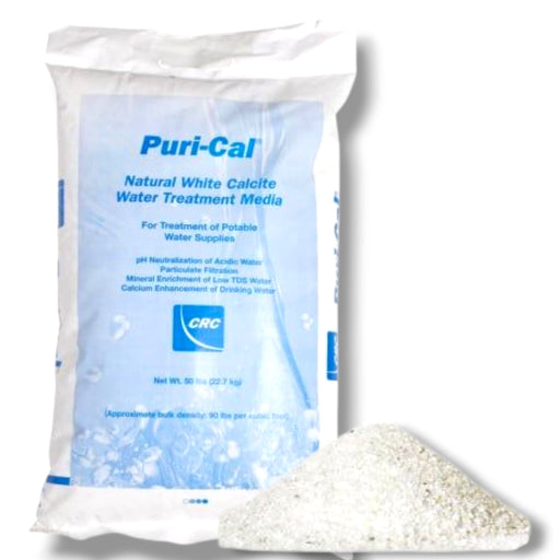 PURI-CAL Calcite Filter Media – Premium White Calcium Carbonate pH Neutralizer for Acidic Well Water (45 lb Bag) Corosex|Calcite | Acid Neutralizer Media Puri-Cal 