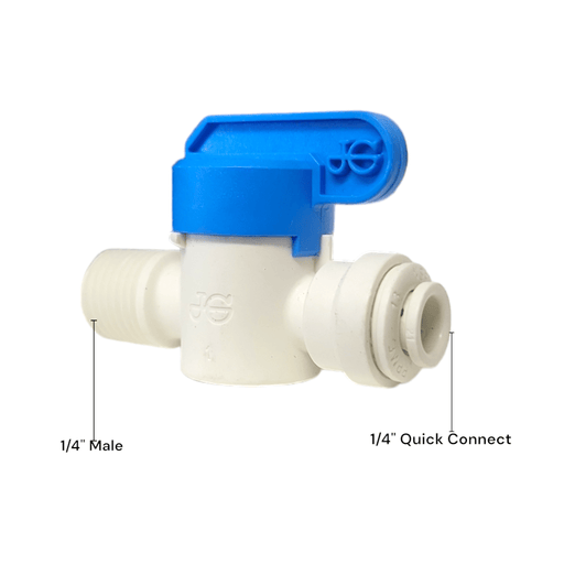 John Guest PPSV010822W Shut-off Valve Polypro Male - 1/4 tube x 1/4 male NPTF Shut-off Valves John Guest 1 Pack