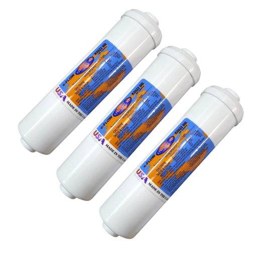 Omnipure K5522-BB 5M Carbon Block Inline Filter - 10" x 2.5" 1/4" NPT GAC|Phosphate|Chlorine Scale Inhibitor 1/4" FPT Omnipure 3 Pack 