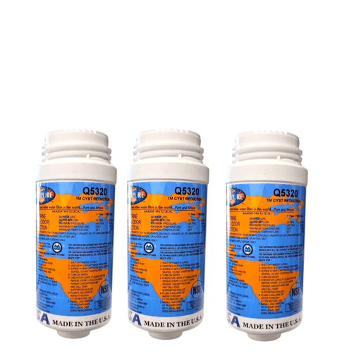 Omnipure Q5320 Q-Series 1 Mic Carbon Block Filter 2.5" x 6" GAC|Chlorine Taste Reduction |6"Length Omnipure 3 Pack 