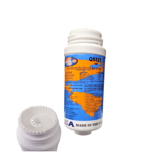 Omnipure Q5321 Q-Series 10 Mic Carbon Block Filter 2.5" x 6" GAC|Chlorine Taste Reduction |6"Length Omnipure 1 Pack 