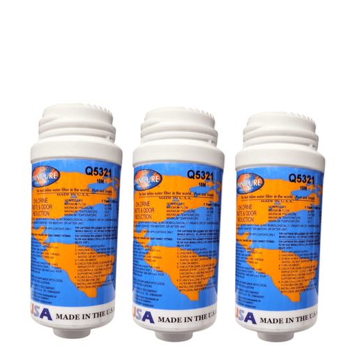 Omnipure Q5321 Q-Series 10 Mic Carbon Block Filter 2.5" x 6" GAC|Chlorine Taste Reduction |6"Length Omnipure 3 Pack 