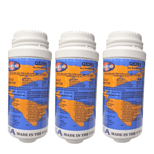 Omnipure Q5385 Scale Inhibitor All Phosphate Filter 2.5" x 6" GAC|Chlorine Taste Reduction |6"Length Omnipure 3 Pack 