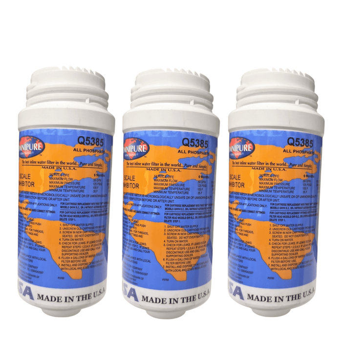 Omnipure Q5385 Scale Inhibitor All Phosphate Filter 2.5" x 6" GAC|Chlorine Taste Reduction |6"Length Omnipure 3 Pack 