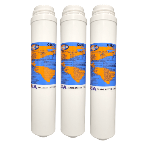 Omnipure Q5629 Carbon Block Water Filter with Chloramine Reduction 1 Micron GAC|Chlorine Taste Reduction |12"Length Omnipure 3 Pack 
