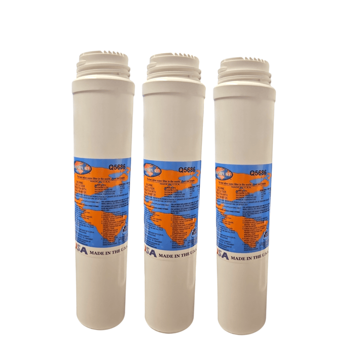 Omnipure Q5686 Granular Carbon Filter with Phosphate for Scale Inhibitor 2.5" x 12" GAC|Chlorine Taste Reduction |12"Length Omnipure 3 Pack 