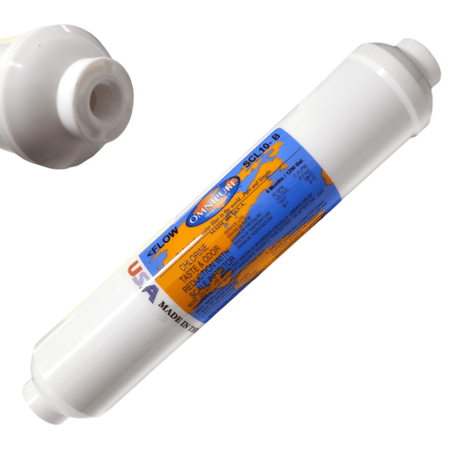 Omnipure SCL10-B Inline Filter With Scale Inhibitor 1/4 FPT GAC|Phosphate|Chlorine Scale Inhibitor |SCL Omnipure 1 Pack