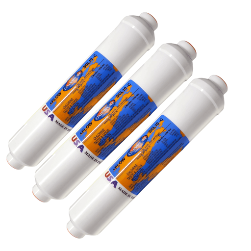 Omnipure SCL10-C Inline Filter With Scale Inhibitor 3/8 FPT GAC|Phosphate|Chlorine Scale Inhibitor |SCL Omnipure 3 Pack