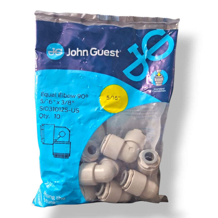 John Guest SI031012S Superseal Union Elbow - 5/16" x 3/8" REDUCING ELBOW Grey Acetal JOHN GUEST 10-Pack 