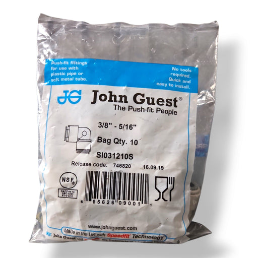 John Guest SI031210S Superseal Union Elbow - 3/8" x 5/16" UNION ELBOW Grey Acetal JOHN GUEST 10-Pack 