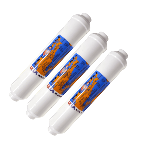 Omnipure SL10 Inline Icemaker water filter - 10" x 2"Filter 1/4"FPT w/ Polyphosphate SL Filters| Phosphate|Scale Inhibitor Omnipure 3 Pack 