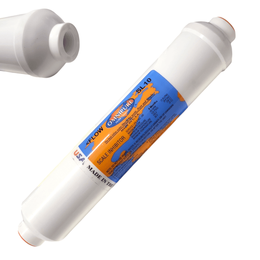 Omnipure SL10 Inline Icemaker water filter - 10" x 2"Filter 3/8"FPT w/ Polyphosphate SL Filters| Phosphate|Scale Inhibitor Omnipure 1 Pack