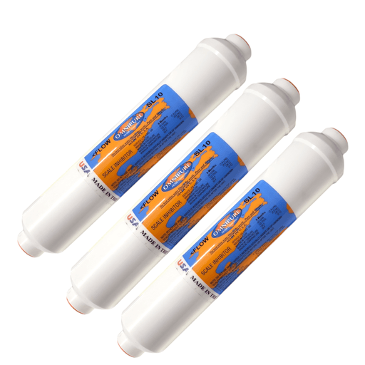 Omnipure SL10 Inline Icemaker water filter - 10" x 2"Filter 3/8"FPT w/ Polyphosphate SL Filters| Phosphate|Scale Inhibitor Omnipure 3 Pack
