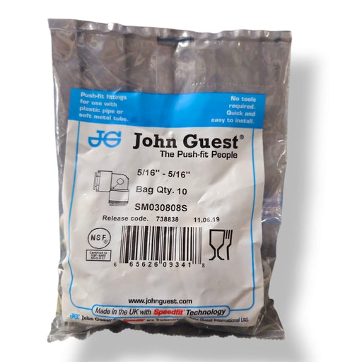 John Guest SM030808S Superseal Union Elbow - 5/16" x 5/16" UNION ELBOW Grey Acetal JOHN GUEST 10-Pack