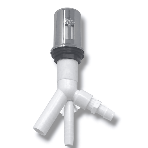 AirGap TAG-58BI Chrome Twin Dishwasher Air Gap – 5/8" Barb Inlets Dishwasher RO Drain Line Connector Air Gap 