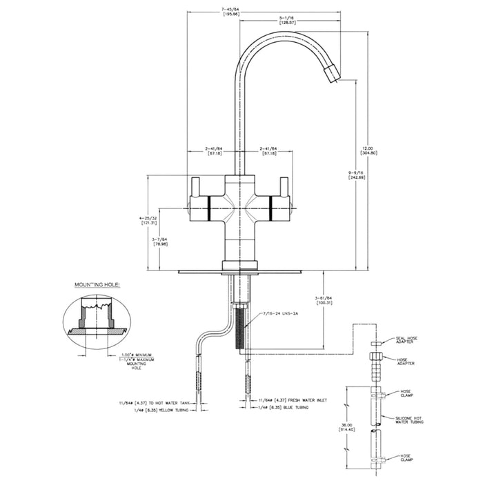 Tomlinson Contemporary Hot/Cold Faucet Antique Bronze - 1020907 Tomlinson Contemporary Hot/Cold Faucets Tomlinson 